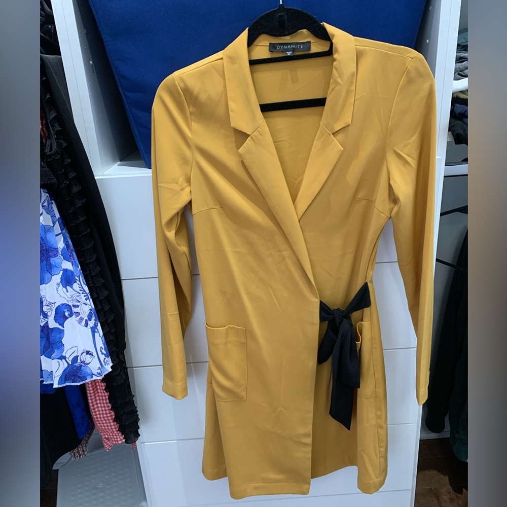 Yellow wrap dress